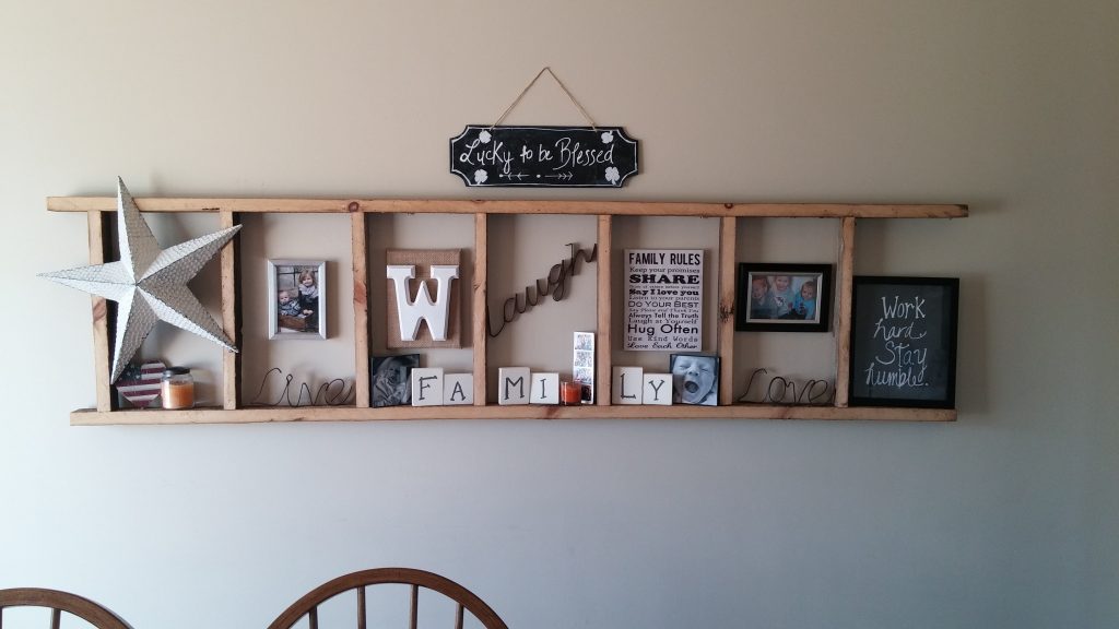 rustic ladder shelf