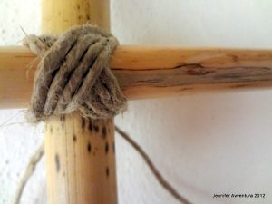 tying bamboo ladder