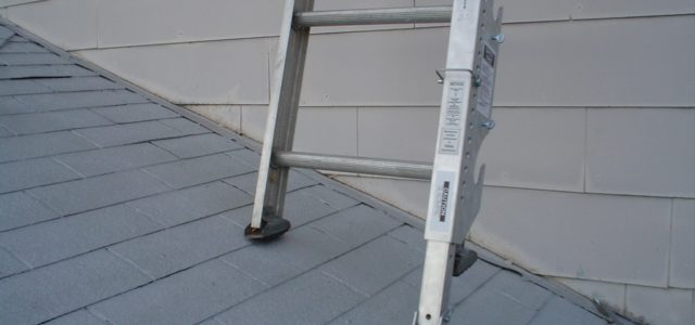 ladder feet on roof
